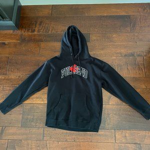 Limited Edition Black & Red Full Send Maple Leaf Hoodie Size Medium